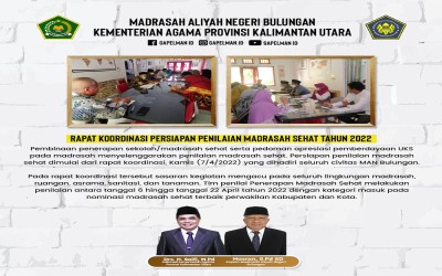 Rapat Koordinasi Persiapan Penilaian Madrasah Sehat Tahun 2022